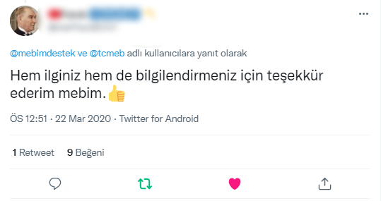 Hem ilginiz hem de bilgilendirmeniz için teşekkür ederim MEBİM