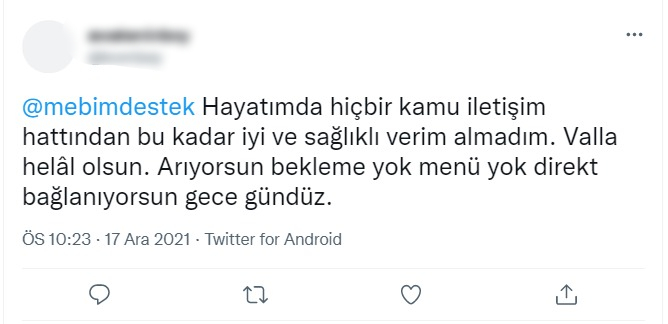 Hayatımda hiçbir kamu iletişim hattından bu kadar iyi ve sağlıklı verim almadım
