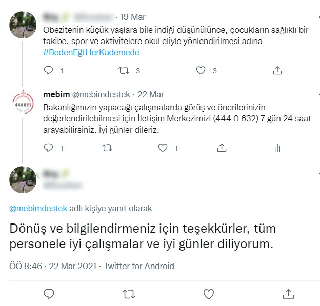 Dönüş ve bilgilendirmeniz için teşekkürler, tüm personele iyi çalışmalar ve iyi günler diliyorum